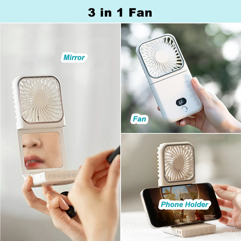 Portable USB Rechargeable Neck Fan 2500mAh &ndash; Foldable Design