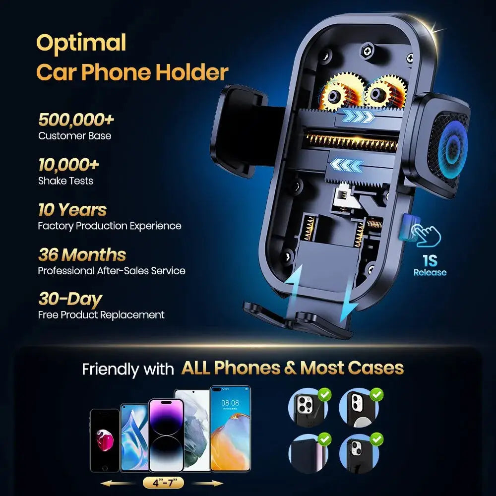 TOPK Car Phone Holder Air Vent, Car Phone Holder Mount 360° Rotation, Adjustable Clip Compatibility Fit for All 4"-7" Smartphon by InterCyprus Trading Ltd
