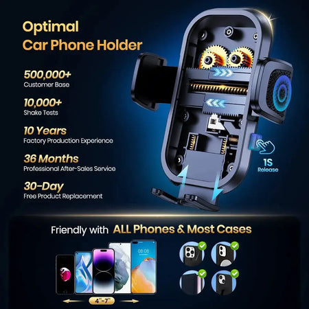 TOPK Car Phone Holder Air Vent, Car Phone Holder Mount 360° Rotation, Adjustable Clip Compatibility Fit for All 4"-7" Smartphon by InterCyprus Trading Ltd