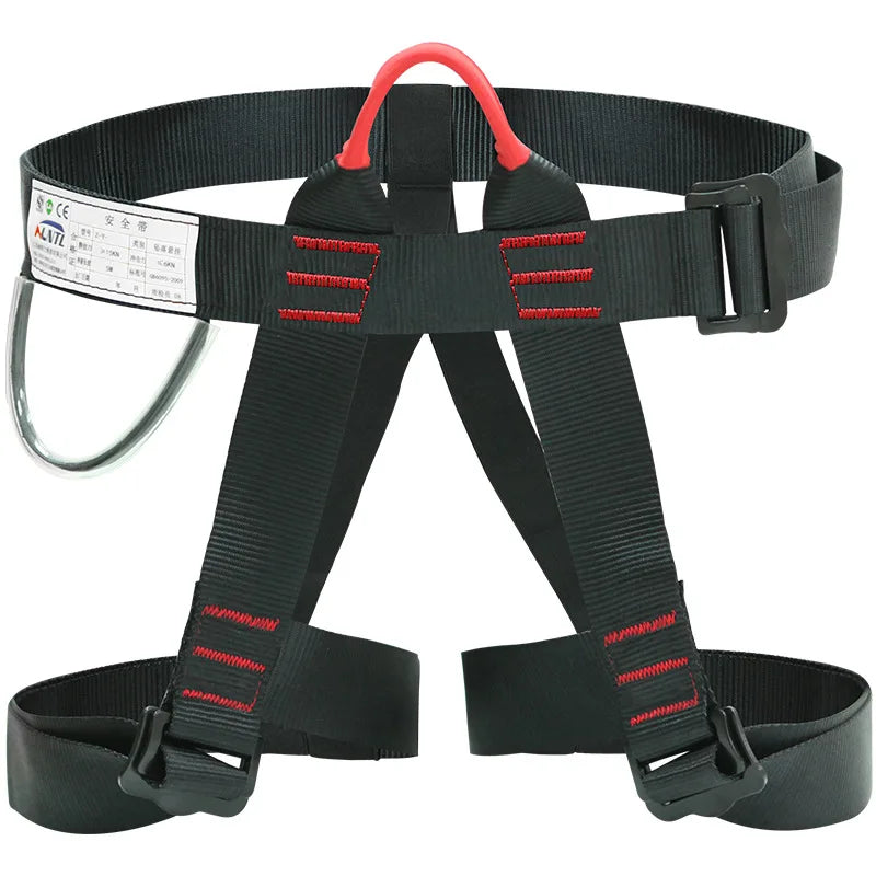 High-Altitude Safety Harness with Back Lanyard for Climbing and Construction black