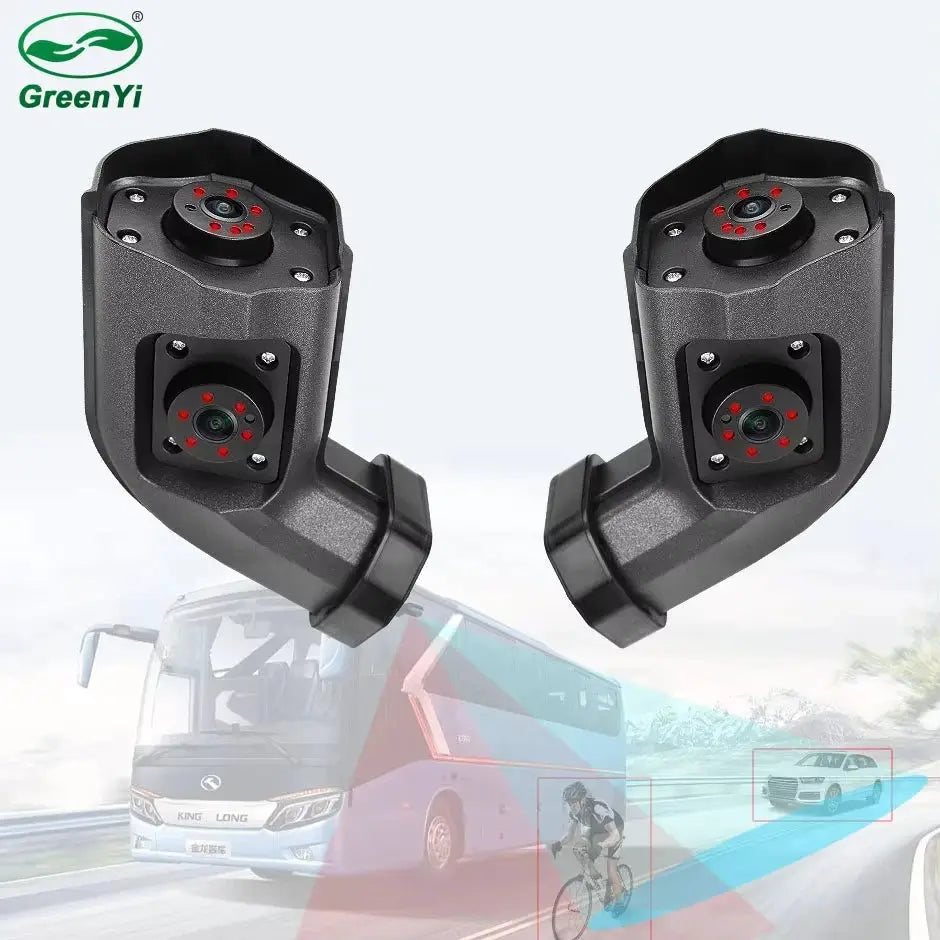 GreenYi New Smart Blind Spot Radar BSD Alarm System Left/Right Long Arm Electronic Mirror Side Camera Dual Lens For Truck Bus by InterCyprus Trading Ltd