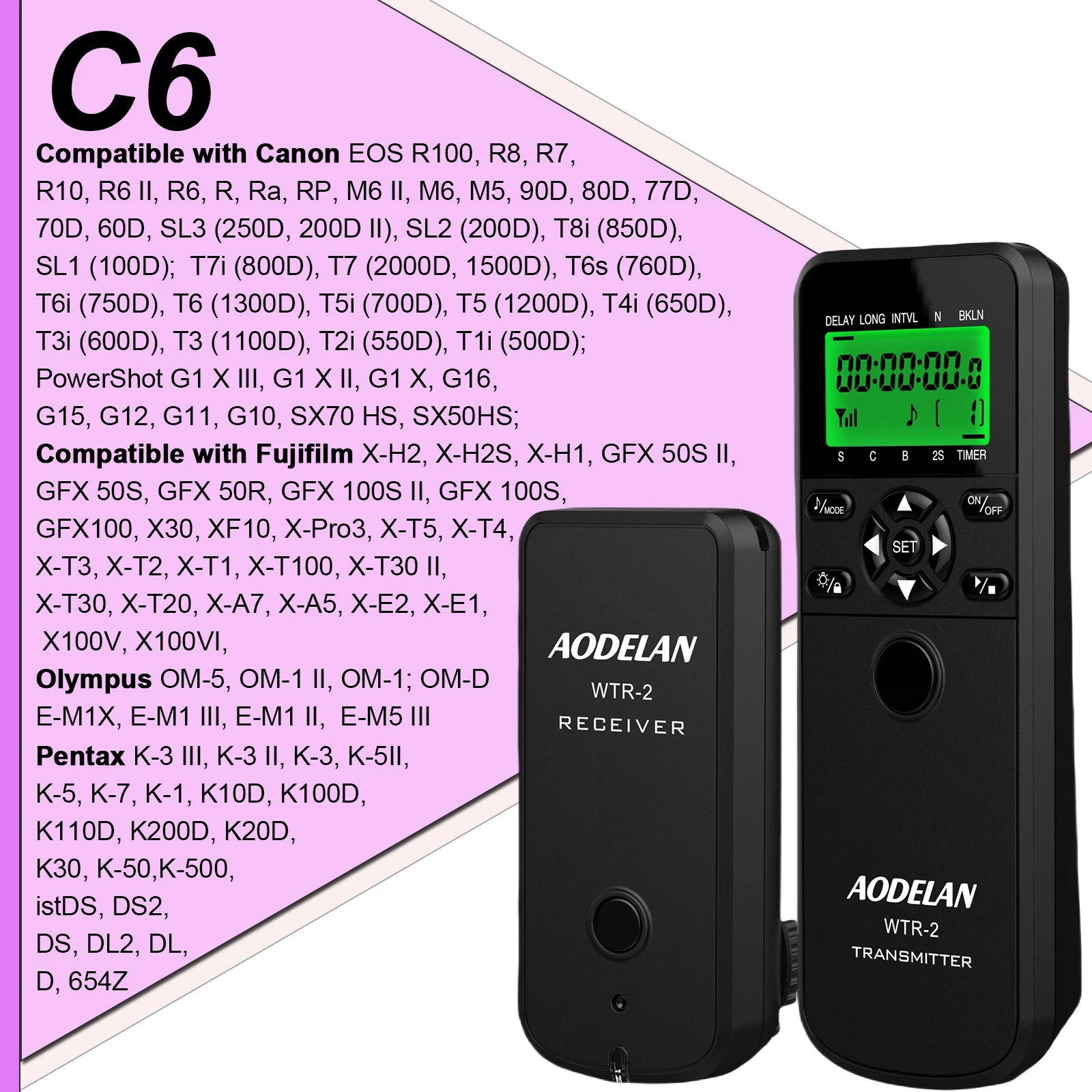 Wireless Camera Timer Remote for DSLR - AODELAN WTR-2 C6 / China