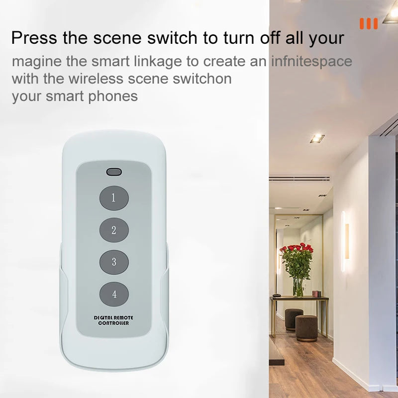 Tuya ZigBee 4-Gang Scene Switch - Remote Control Ready
