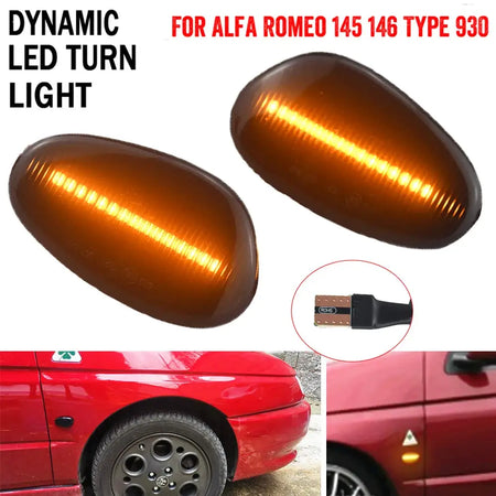 2Pcs LED Sequential Lamp Dynamic Blinker Indicator Side Marker Turn Signal Light For Alfa Romeo GTV Spider 1994-2003 by InterCyprus Trading Ltd