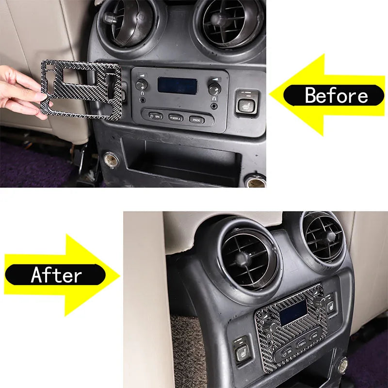 Hummer H2 Soft Carbon Fiber Rear AC Switch Panel Sticker, Interior Protection, Premium Look