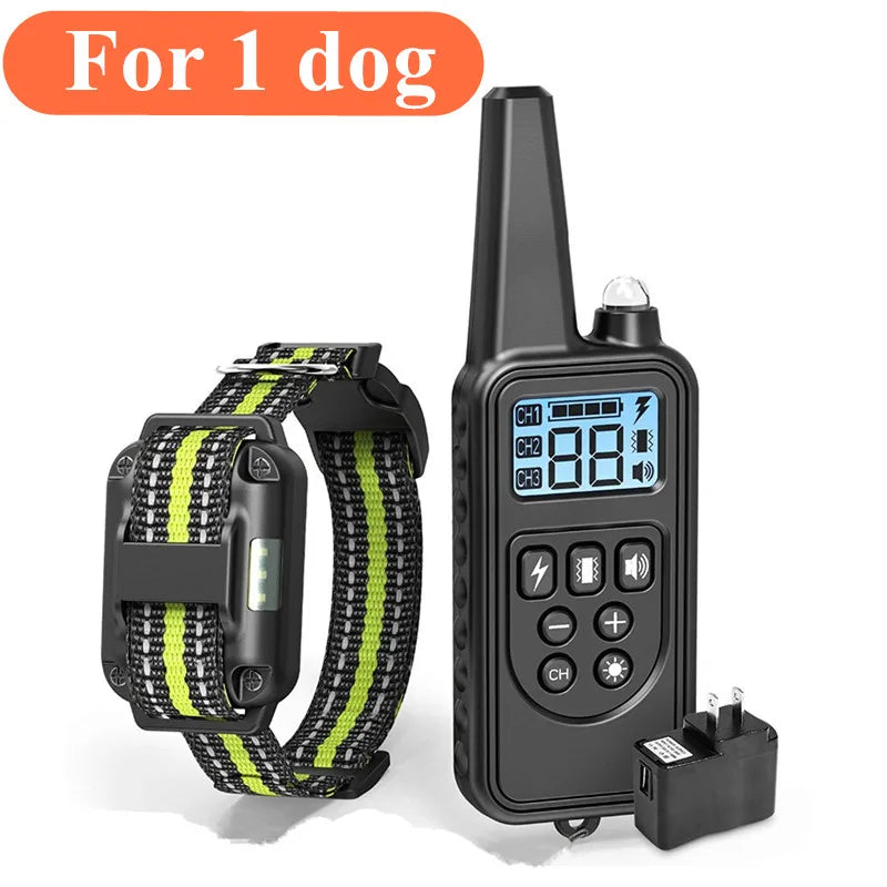 800m Remote Control Dog Training Collar &ndash; Rechargeable Waterproof Design green / EU Plug