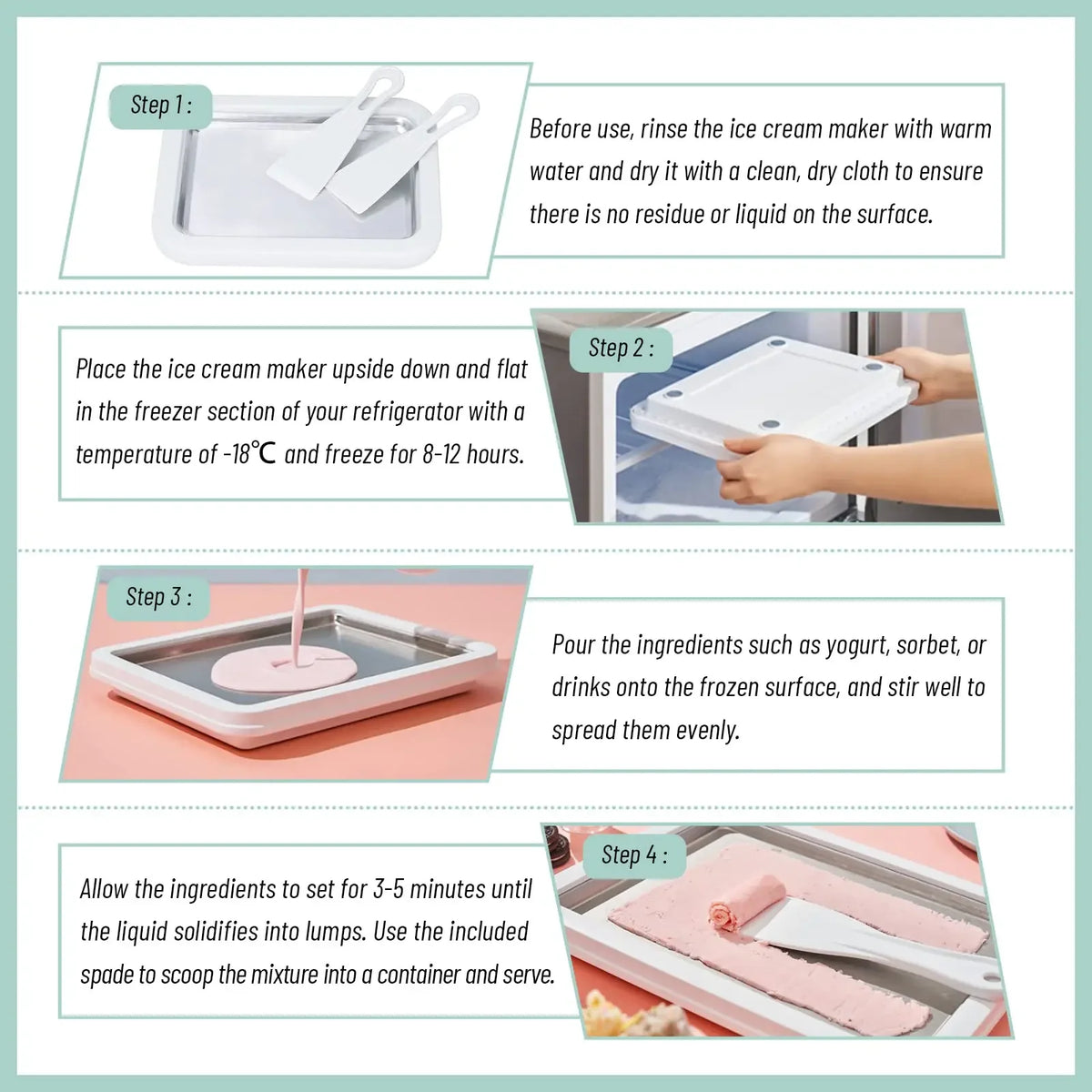 Ice Cream Maker Pan &ndash; Multifunctional Plate With Scrapers
