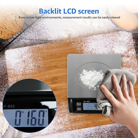 30kg/66lb Digital Kitchen Scale With LCD &ndash; Large Capacity