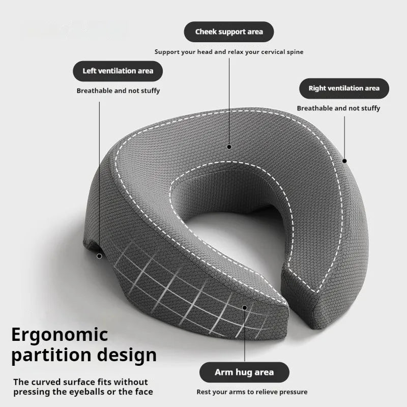 Ergonomic Face Down Pillow with Breathable Memory Foam for Salon &amp; Home