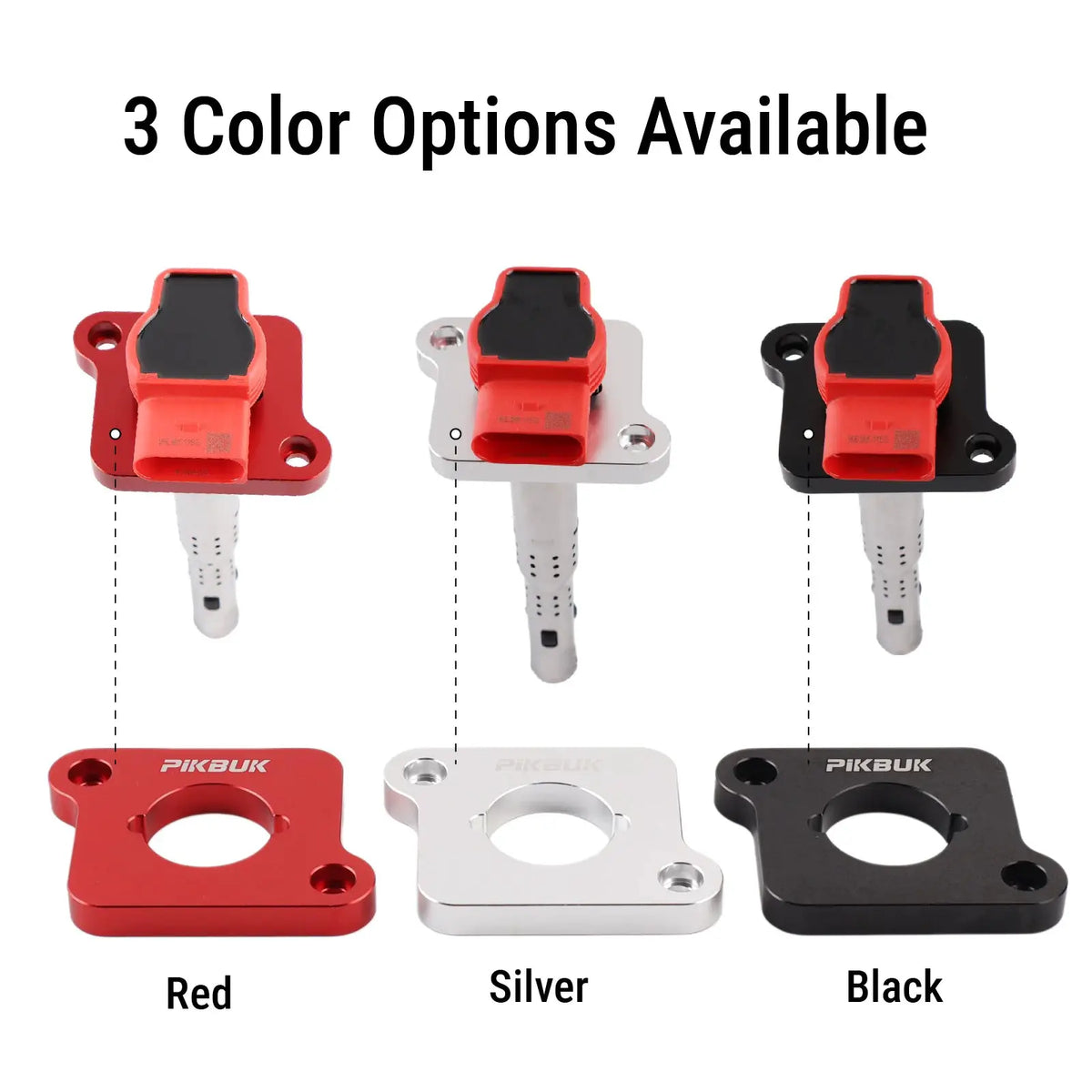 PIKBUK 4 Pcs Aluminum Coilpack Adapter Plates Billet For Audi A3 S3 A4 A6 TT R8/TFSI Ignition Coils 8L Golf 1.8T RS4 S4 B5 by InterCyprus Trading Ltd