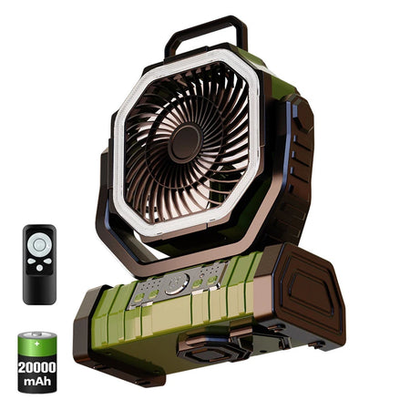 LASUTUM 20000mAh Battery Operated Fan &ndash; Powerful Cooling for Outdoor Adventures Green 20000mAH