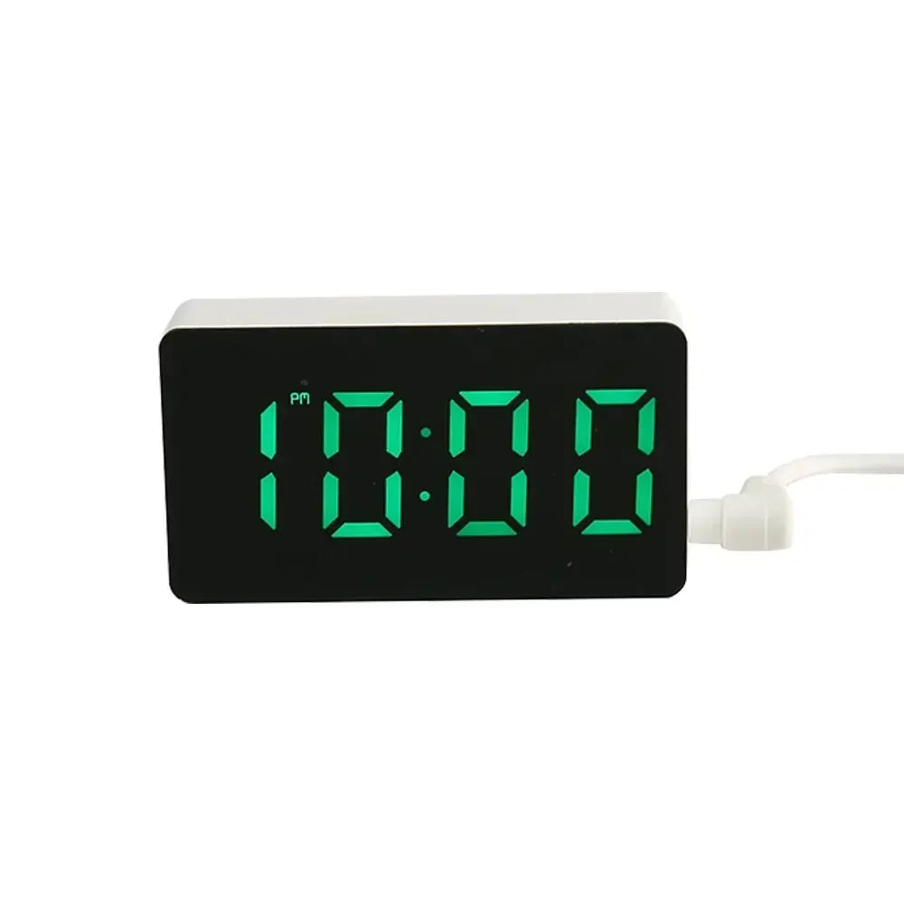 LED Smart Digital Alarm Clock with Intelligent Light Detection green