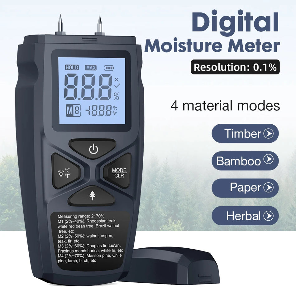 Digital Moisture Meter Wood Detector &ndash; LCD Hygrometer