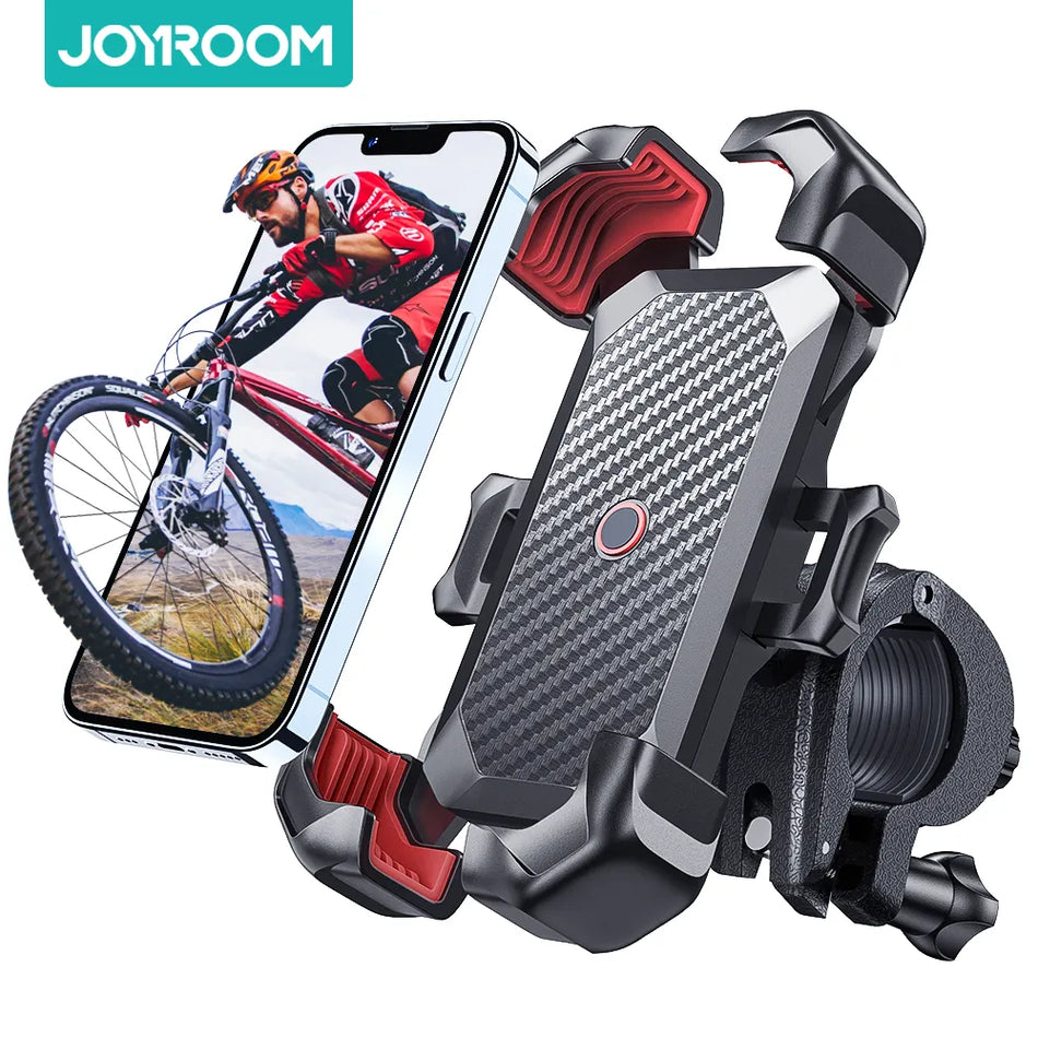 🟠 Joyroom Universal Bike Phone Holder 360° View Bicycle Phone Holder for 4.7-7 inch Mobile Phone Stand Shockproof Bracket GPS Clip