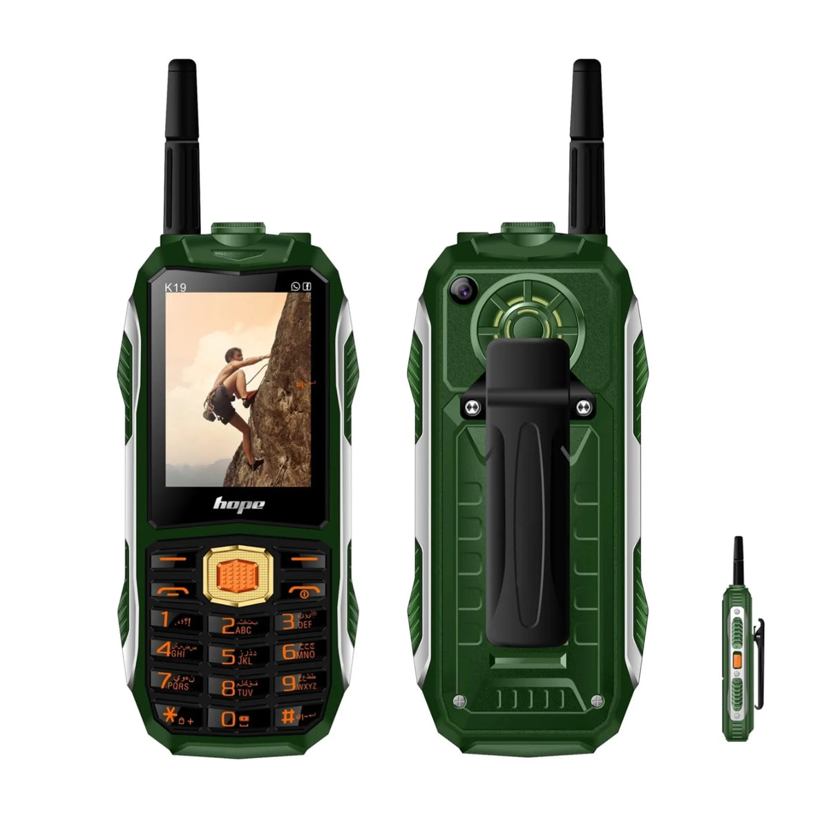Rugged Feature Phone 4 SIM &ndash; Ultra Long Battery Life Green / Standard