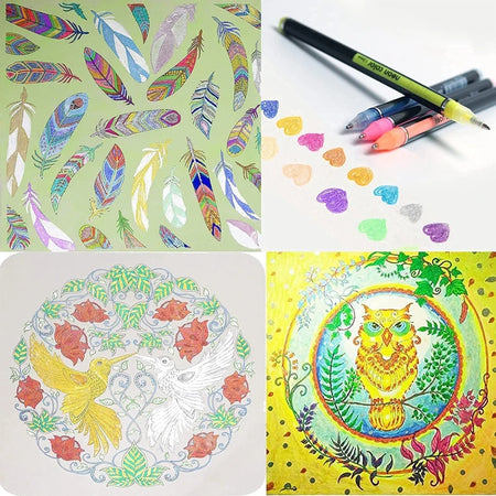 48 Metallic Glitter Gel Pens Set - Ideal for Colouring &amp; Drawing