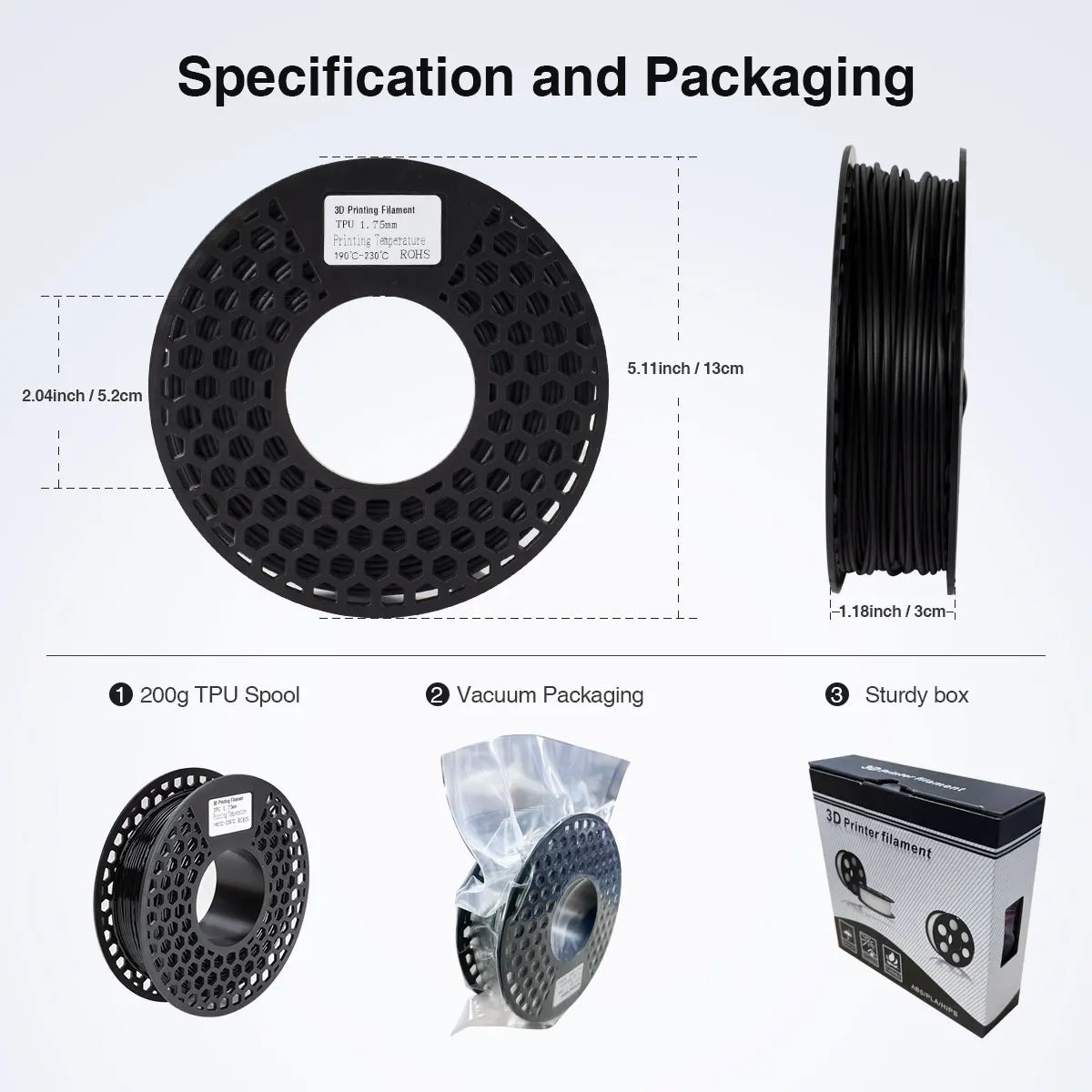 200g TPU Filament &ndash; Non-Toxic Flexible Odorless Filament