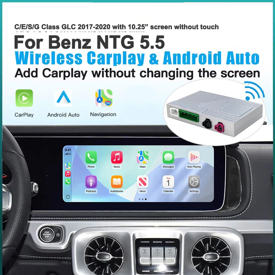 Kit de retrofit Mercedes Wireless CarPlay Android Auto NTG 5.5 cu cameră spate