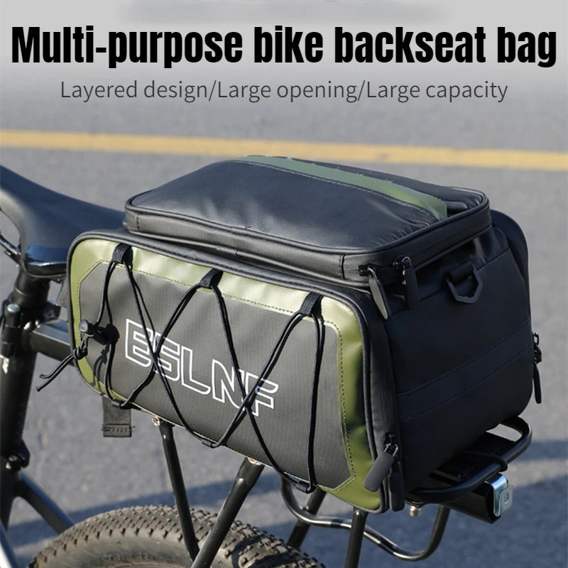 Eslnf dubbele zijtas voor mountainbike, grote capaciteit, 600D nylon