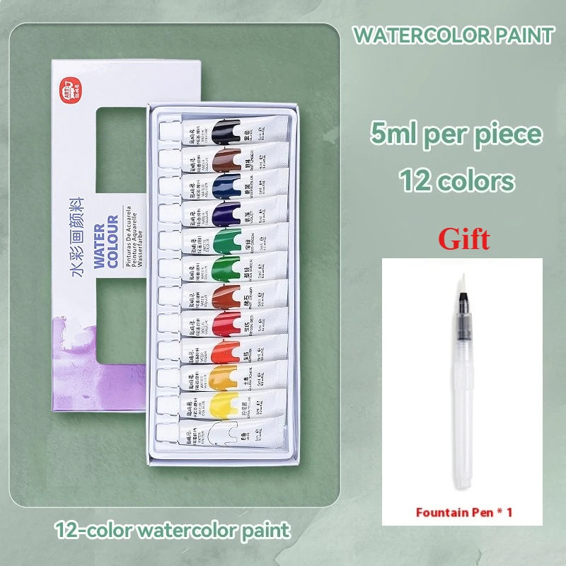 Borrence Watercolor 5ml Tubes &ndash; Vibrant Transparent Colors 12 Colors Pen