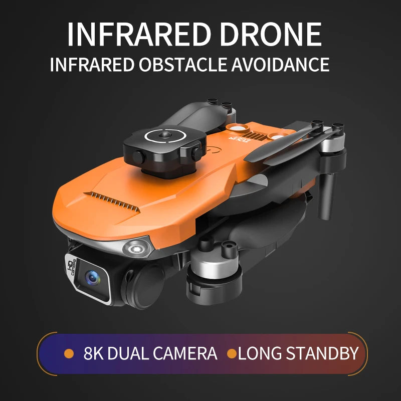 🟠 Νέο S165 Μέγιστο εμπόδιο αποφυγή Drone με 4K WiFi Dual ESC κάμερα 4-άξονα μίνι πτυσσόμενο ψεύτικο βύσμα 4K αεροσκάφος Drone Boy Gift Toy