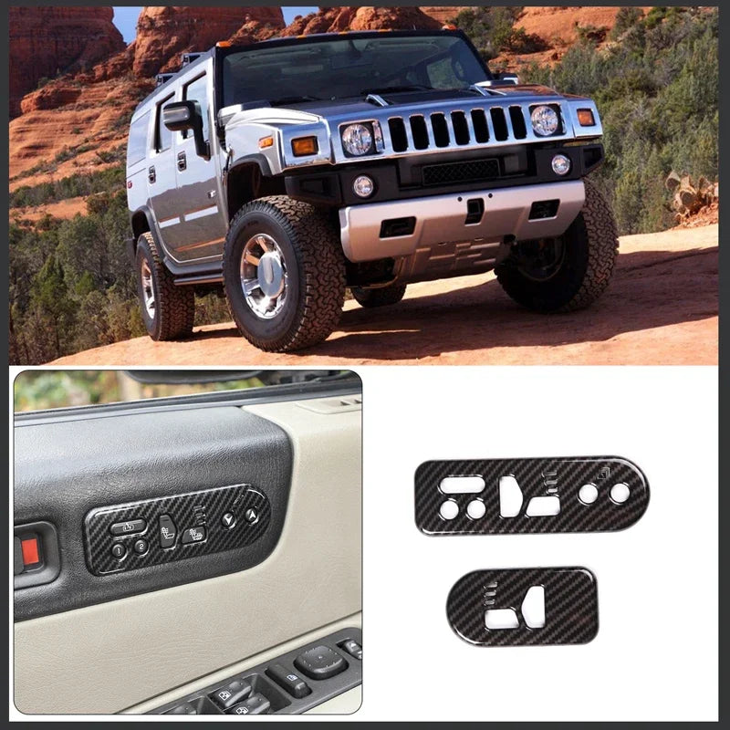 2 kom. Okvir gumba za memoriju sjedala od karbonskih vlakana za H2 2003-2007