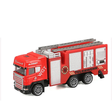 Alloy Fire Truck 1/64 Diecast Ladder Truck &ndash; Realistic Look Aerial ladder truck