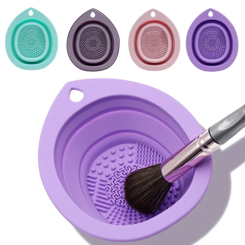 Foldable Silicone Makeup Brush Cleaner &amp; Cosmetic Scrubber