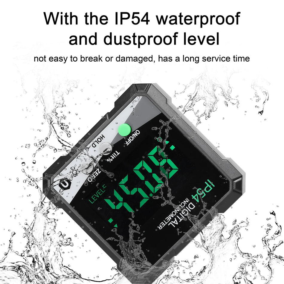 IP54 Digital Inclinometer Protractor Magnetisk Baggrundsbelyst LCD