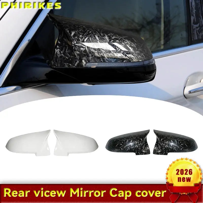 2Pcs Carbon Fiber Side Mirror Cover For BMW 5 6 7 Series F10 F11 F18 F07 F12 F13 F06 F01 F02 LCI Rearview Mirror Shell Cap by InterCyprus Trading Ltd