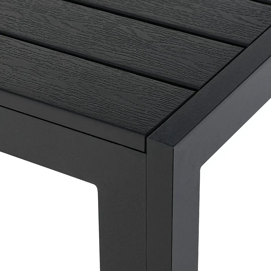 Уличный алюминиевый обеденный стол с планками 110x70x73см черный