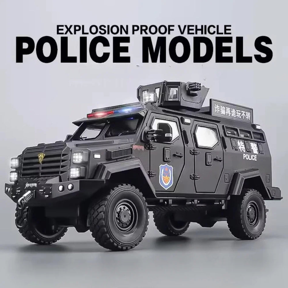 Mașină de poliție jucărie model din aliaj diecast 1:24 pentru MINI