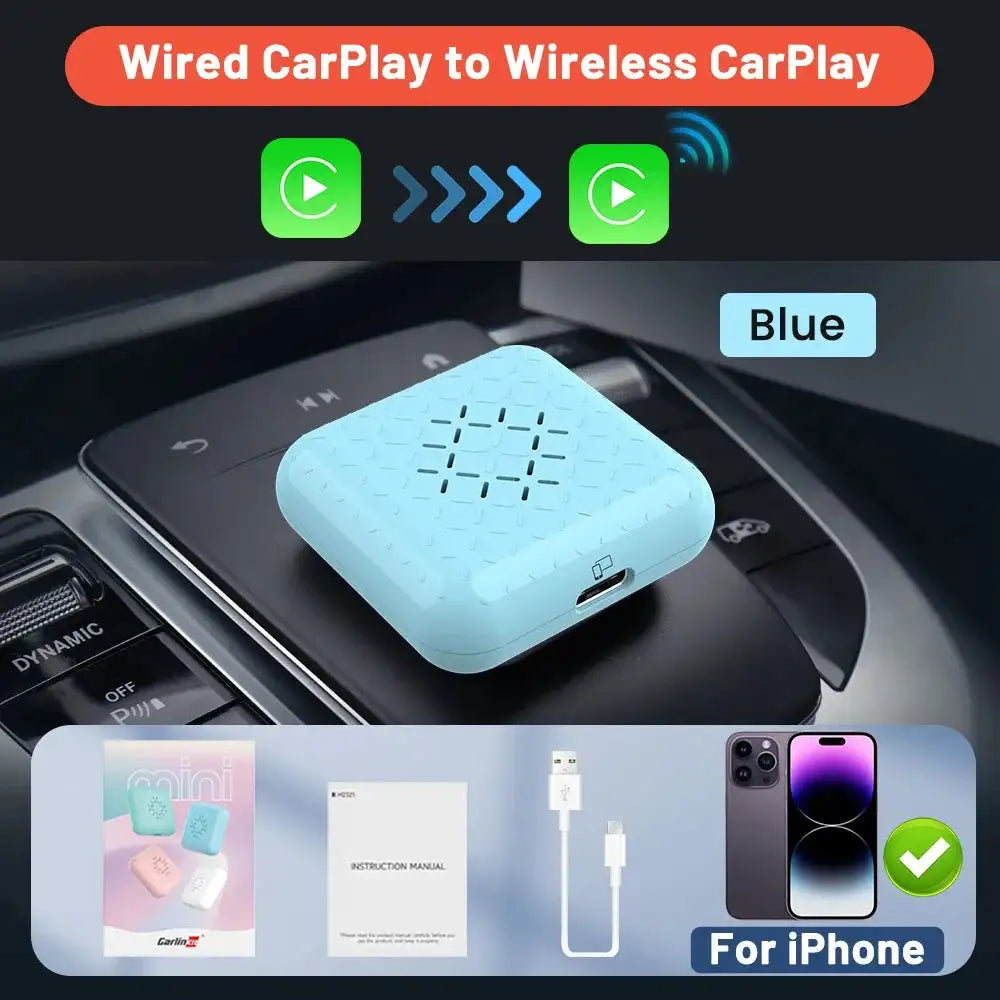 Carlinkit 3.0 MINI CarPlay Wireless Dongle For All Models Blue / Genuine Guarantee
