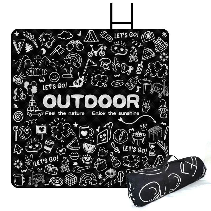 Outdoor Camping Mat &ndash; Moisture Proof And Machine Washable Black / 200cm*200cm