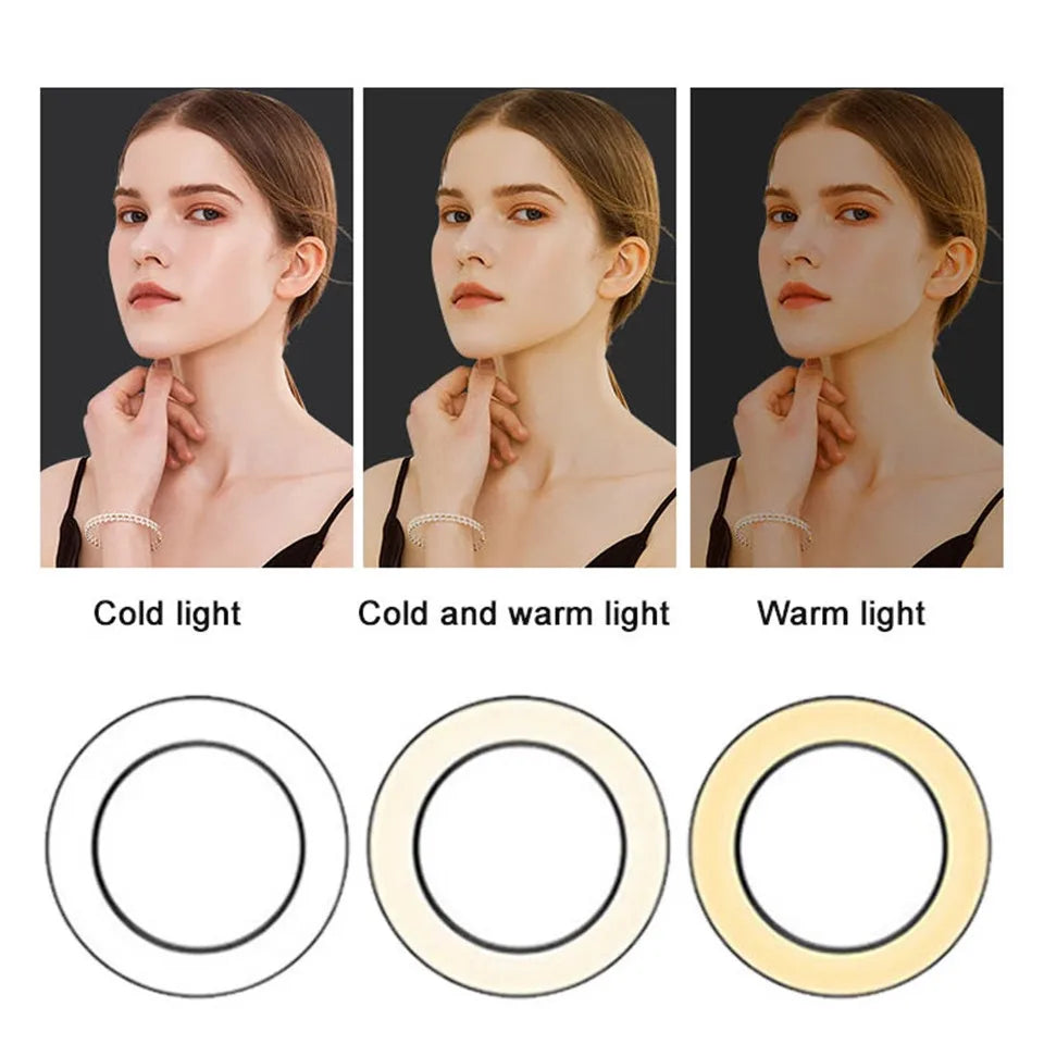 LEAFILLIGHT LED Ring Light with Tripod Stand &amp; Phone Holder for Selfies and Videos