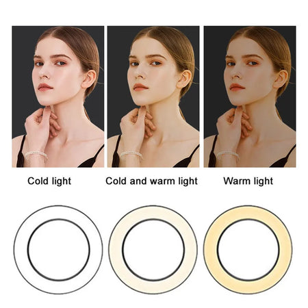 LEAFILLIGHT LED Ring Light with Tripod Stand &amp; Phone Holder for Selfies and Videos