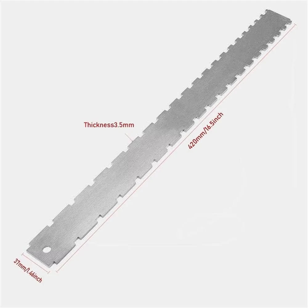 Guitar Neck Notched Straight Edge Tool &ndash; Stainless Gauge