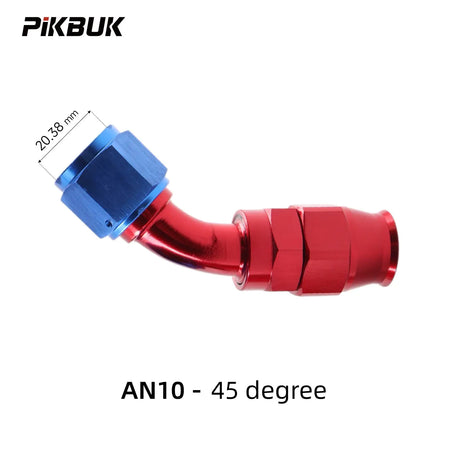 PIKBUK AN4 6 8 10 PTFE Fuel Oil Hose End Fitting 0/45/90/180 Degree Swivel Hose End Adapter Kit by InterCyprus Trading Ltd