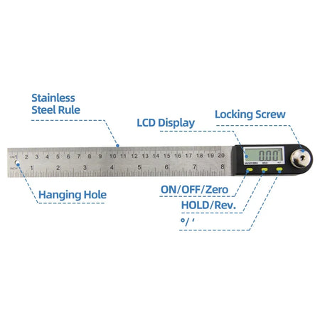 Goniometer Protractor Digital Gauge 360 - High Accuracy