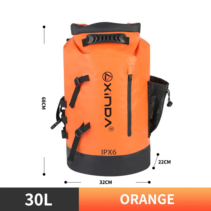 Xinda Outdoor Mountain Stream Bag &ndash; Compact Waterproof Pack 30L Orange