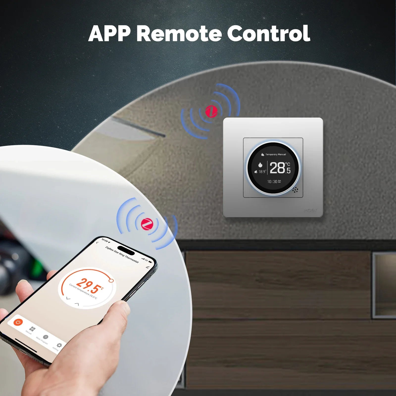 MOES Tuya ZigBee Smart Knob Thermostat - Alexa &amp; Google Compatible