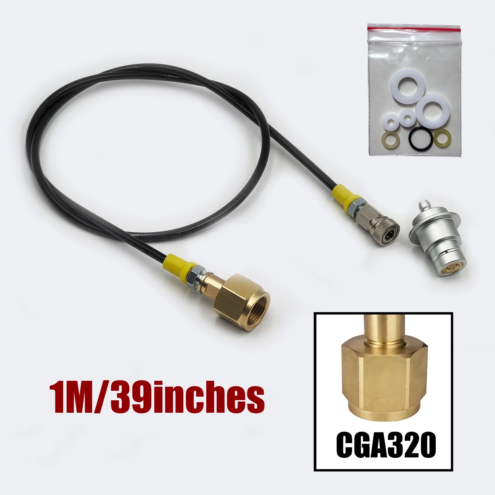 Terra DUO Art To CO2 Tank Adapter &ndash; Quick Disconnect CGA320 39inches