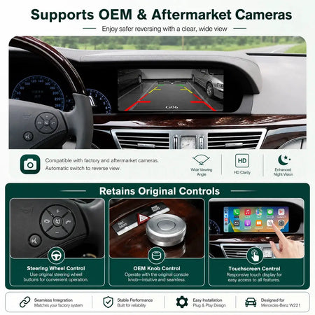 10.25″ Screen Wireless CarPlay for Mercedes Benz S-Class/CL W221 NTG3.0/3.5 System 2006-2012 With Android Auto Navigation BT GPS by InterCyprus Trading Ltd