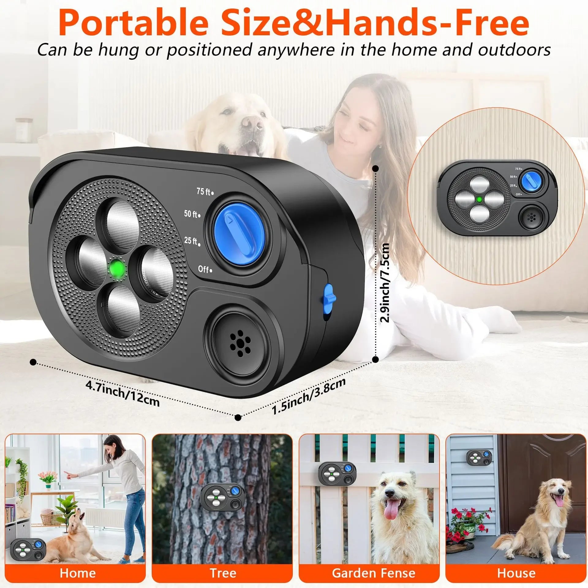 Ultrasonic Bark Control Device for Dogs &ndash; Three Modes
