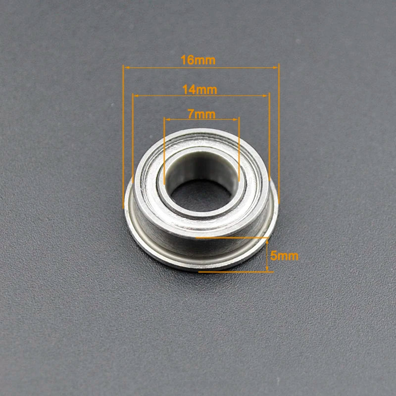 Miniature Flanged Bearings 682-689 &ndash; Chrome Steel Bearings F687ZZ 7x14x5mm / CHINA / 10Pcs