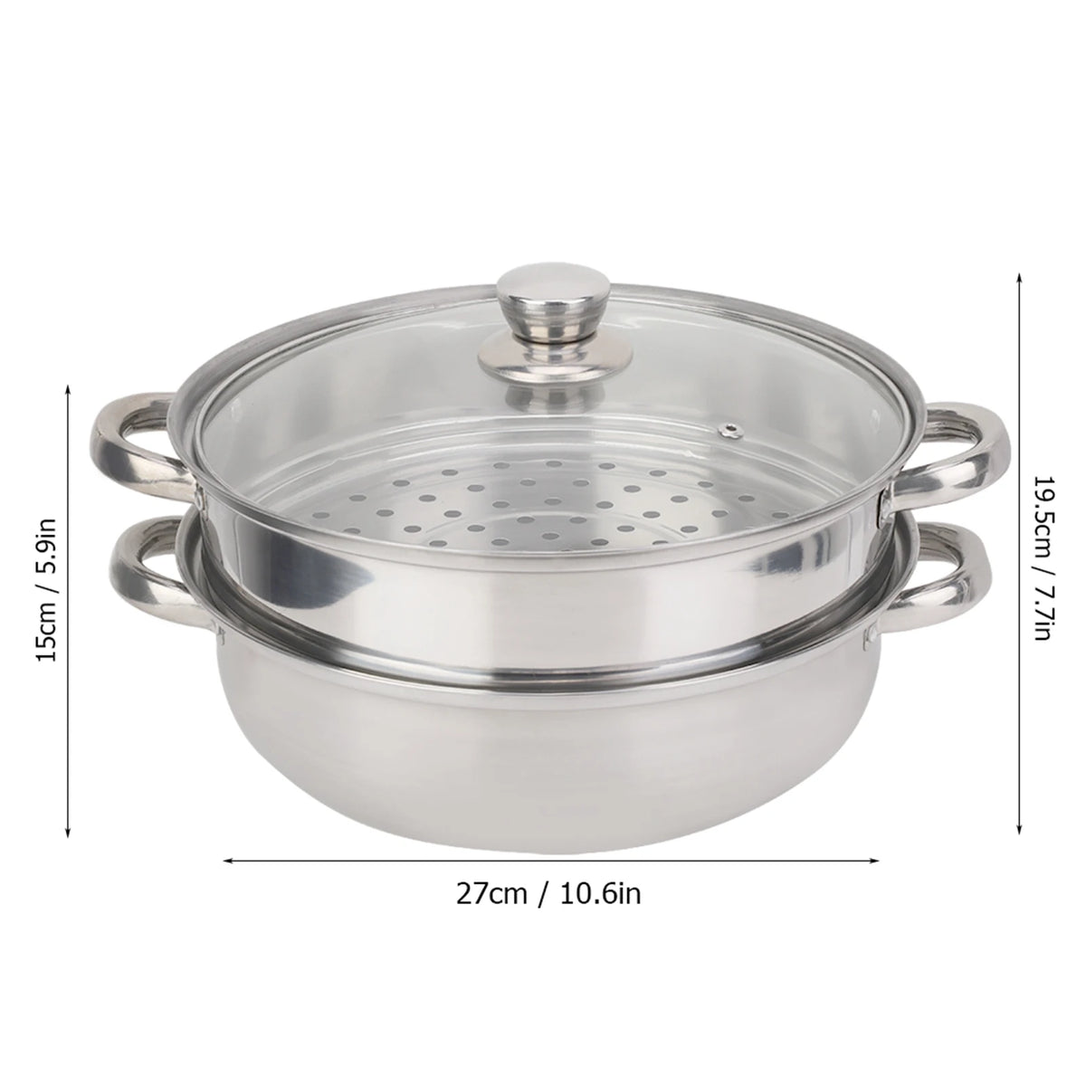 2-Layer Stainless Steel Pot &ndash; Double Boiler and Steamer