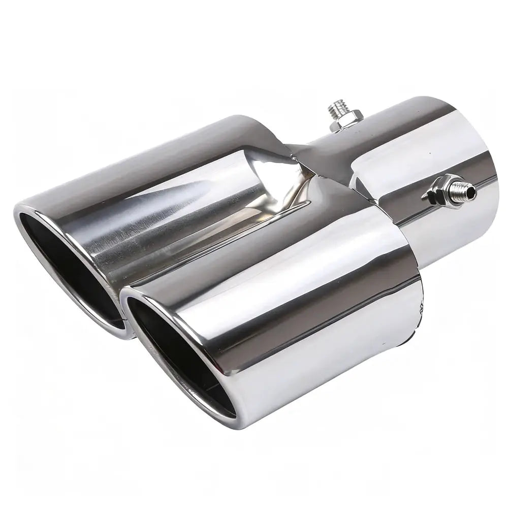 Universal Dual Exhaust Tip Stainless Steel Slant Cut Tip for Car Exhaust Pipe Extension Modification Decoration Muffler Tailpipe by InterCyprus Trading Ltd