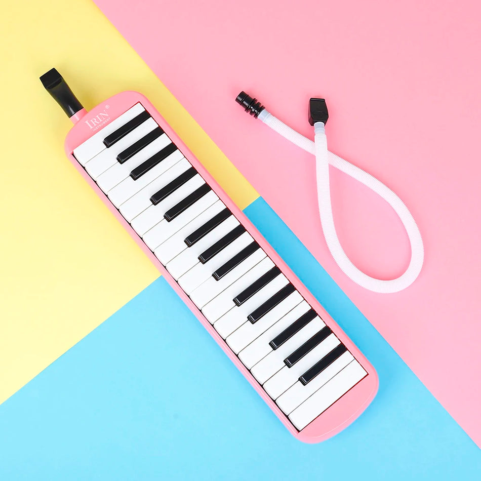 🟠 IRIN 32 Keys Melodica Piano Keyboard Style Musical Instrument Harmonica Mouth Organ With Carrying Bag Mouthpiece Educational Gif