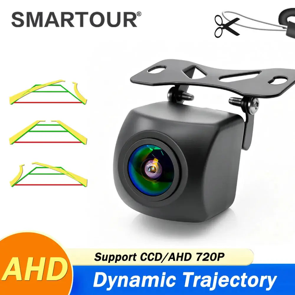AHD 720P CCD Dynamic Trajectory Car Reverse Backup Camera, Adjustable Mount Bracket Starlight Night Vision Waterproof Dual Signa by InterCyprus Trading Ltd