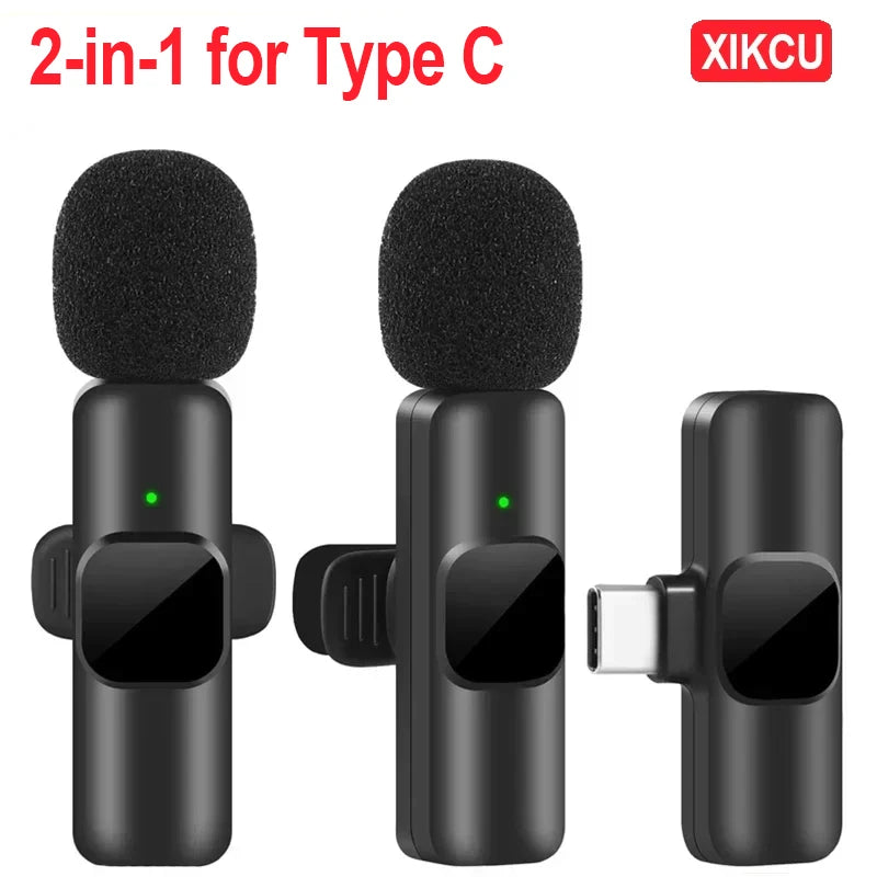 XIKCU Wireless Lavalier Microphone 2-in-1  for Type C